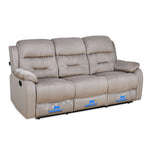 Rosia 3 Seater Manual Recliner Sofa (Light Brown)