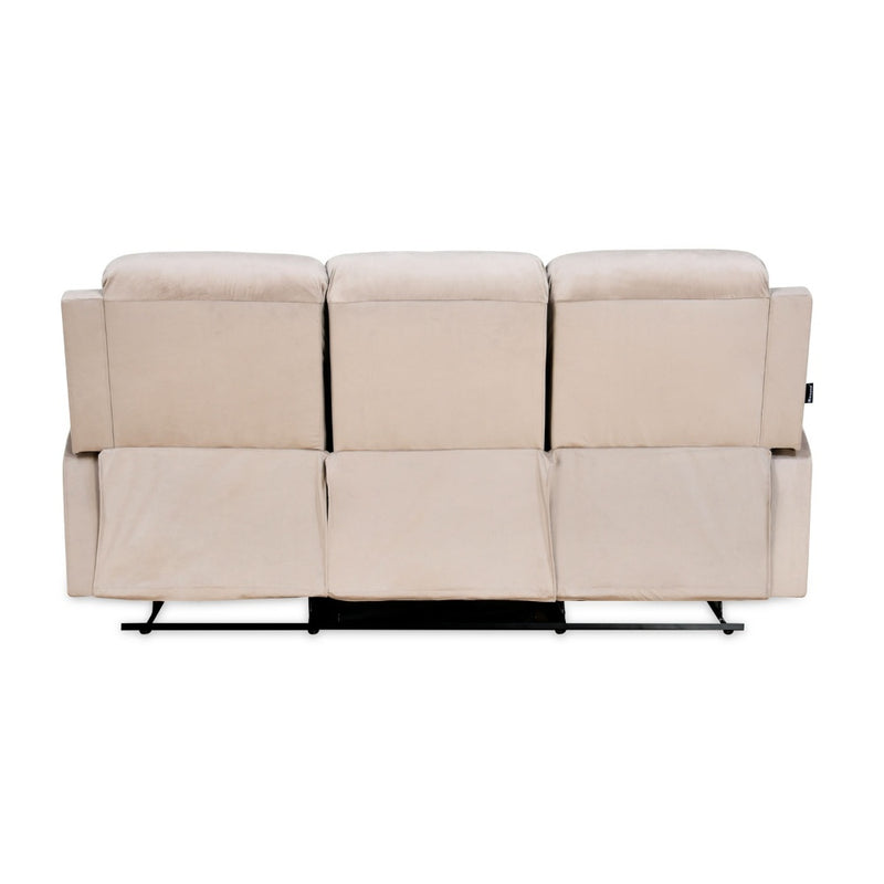 Rosia 3 Seater Manual Recliner Sofa (Light Brown)