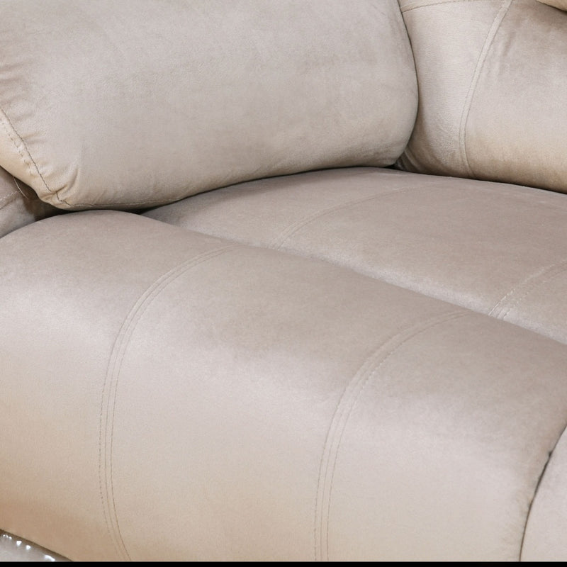 Rosia 3 Seater Manual Recliner Sofa (Light Brown)