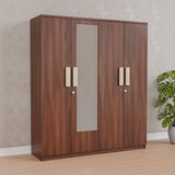 Rova 4 Door Wardrobe with Mirror (Walnut)