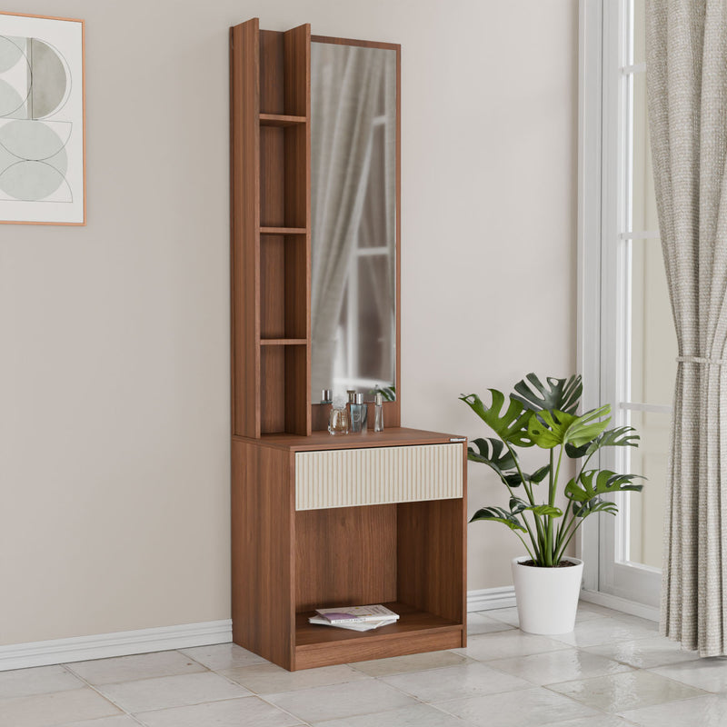 Rova Dresser Table with Miror (Walnut)