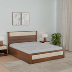 Rova King Bed with Semi Hydraulic Storage (Walnut)