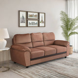 Rebecca Fabric 3 Seater Sofa (Brown)