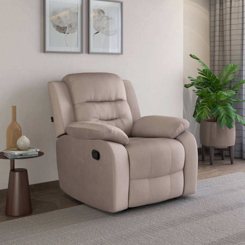 Rosia 1 Seater Manual Recliner Sofa (Light Brown)