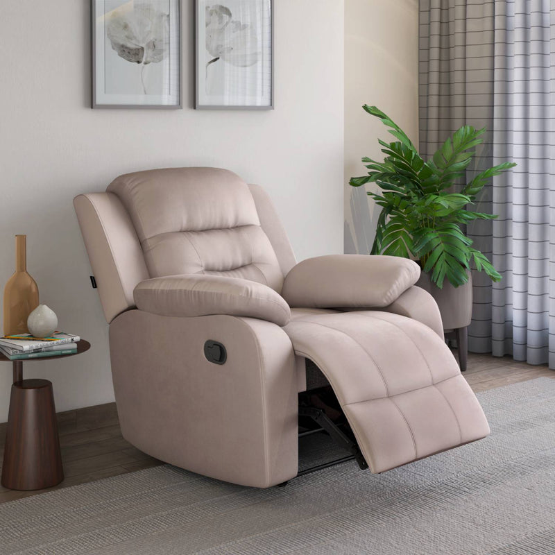 Rosia 1 Seater Manual Recliner Sofa (Light Brown)