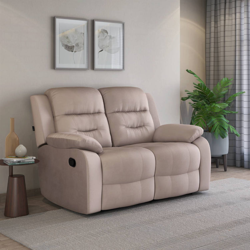 Nilkamal Rosia 2 Seater Manual Recliner Sofa (Light Brown)