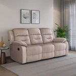 Rosia 3 Seater Manual Recliner Sofa (Light Brown)