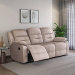 Rosia 3 Seater Manual Recliner Sofa (Light Brown)