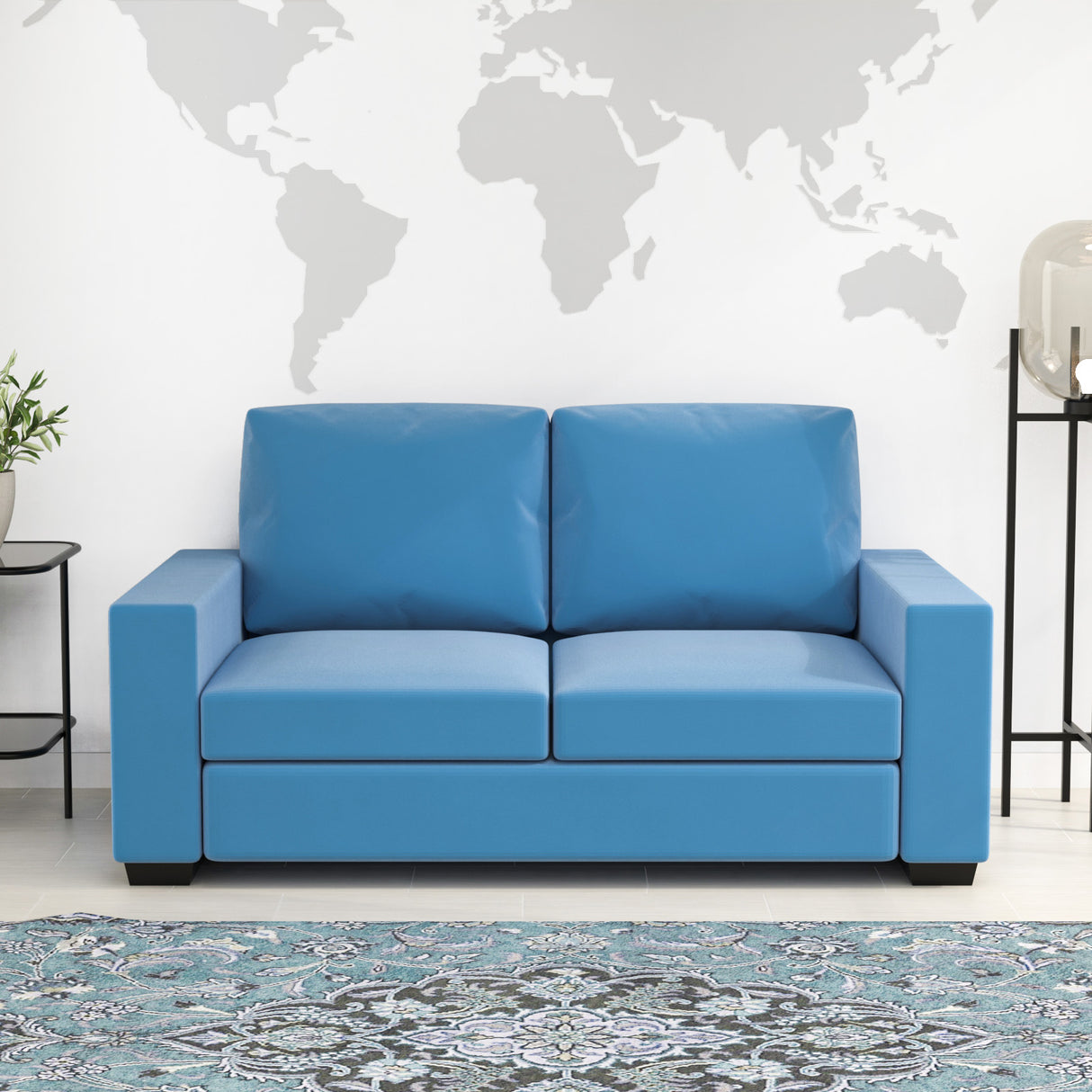 Nilkamal Shirley 2 Seater Sofa (Blue)