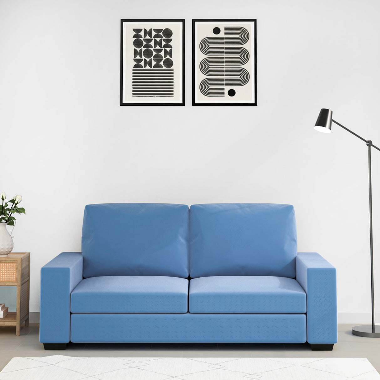 Nilkamal Shirley 3 Seater Sofa (Blue)