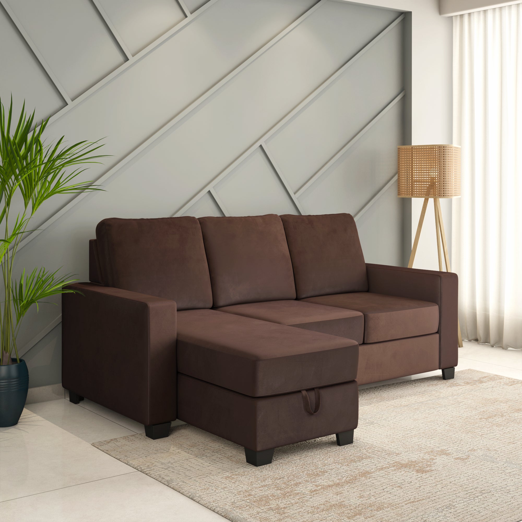 Shirley Lounger 2 Seater Sofa (Choco Brown)