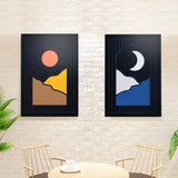 Nilkamal Sun Moon Mdf Base 3D Painting Set Of 2 Multicolor