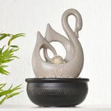 Swan Shaped Decorative Water Fountain With LED Light (Sand)