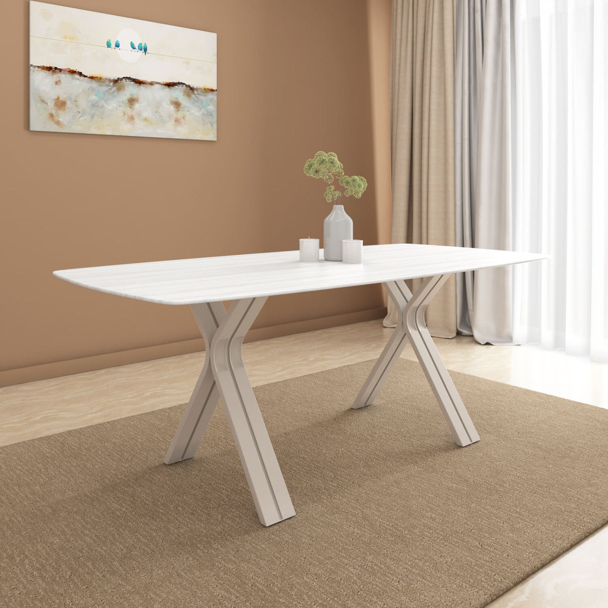 Nilkamal Titania 6 Seater Dining Table Ivory