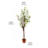 Artificial Magnolia Tree With Pot (White)