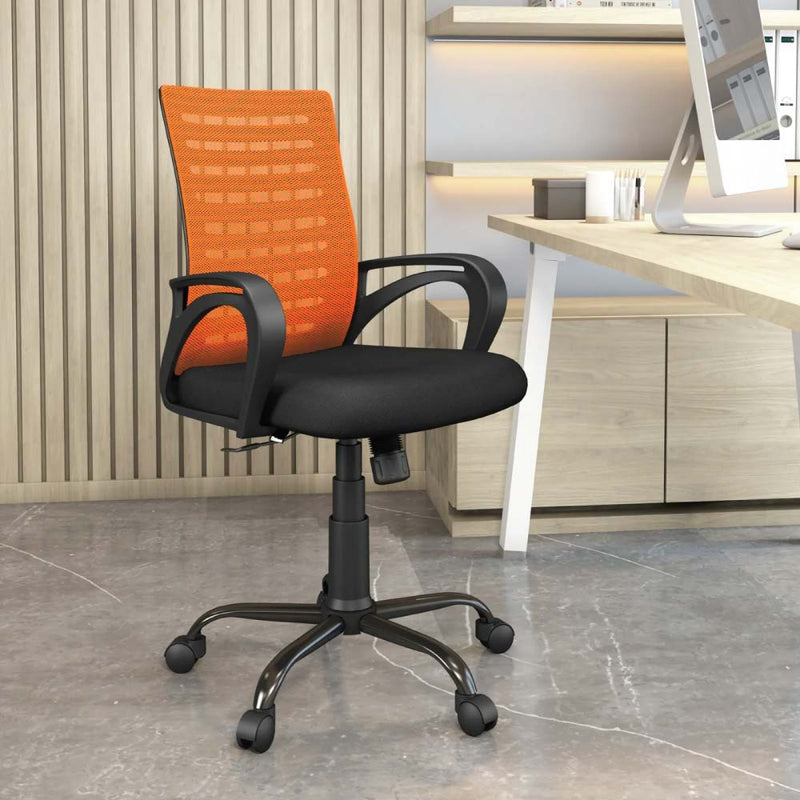 Giza Mid Back Office Chair (Orange & Black)