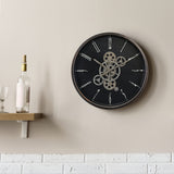 Sleek Gear Design Analog Wall Clock (Black)