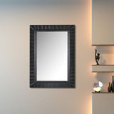 Decorative Lines Rectangular Mirror (Black)