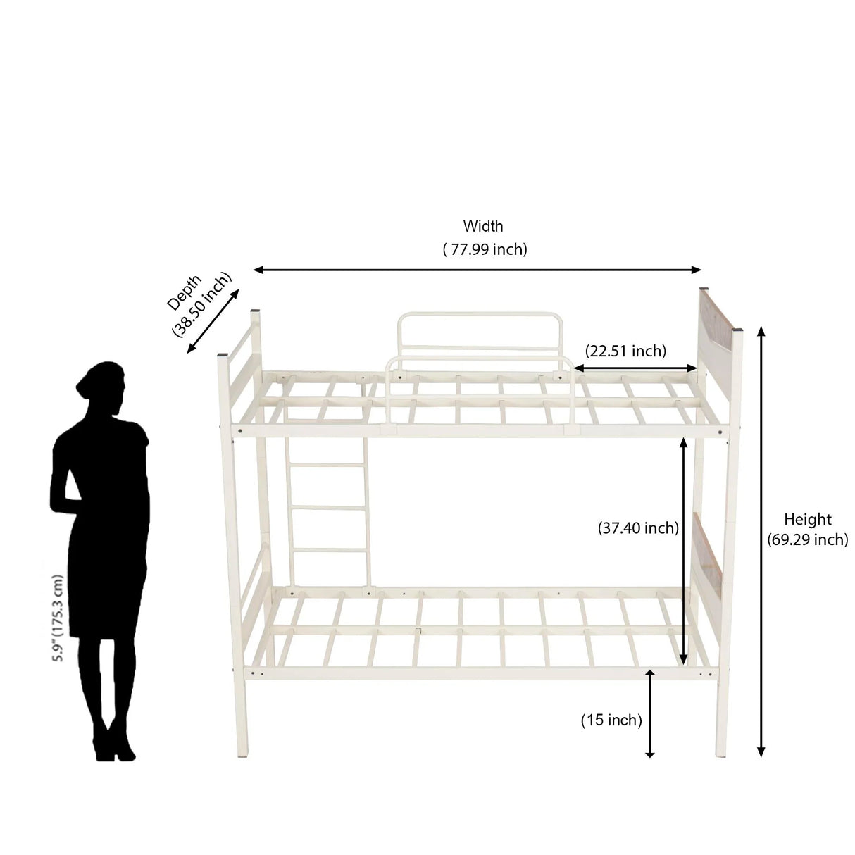 Nilkamal Urbenia Bunk Bed (White)