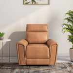 Venosa 1 Seater Electric Recliner Sofa (Tan)