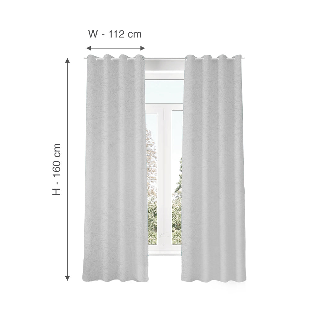 Abstract 5 Ft Polyester Double Layer Window Curtains Set of 2 (Gold)