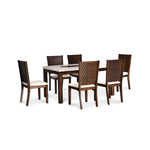 York Solid Wood 6 Seater Dining Set (Antique Cherry)