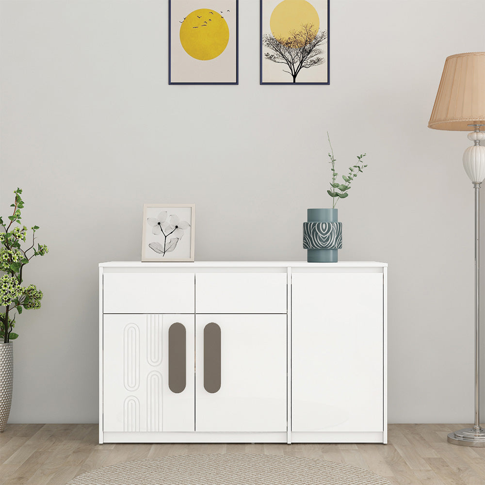 Agnes Engineered Wood Sideboard Cabinet (White)