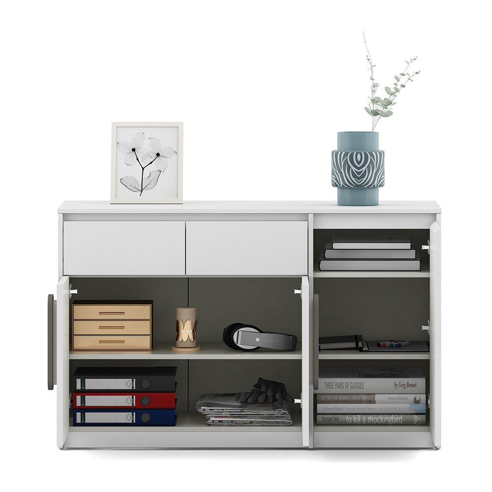 Agnes Engineered Wood Sideboard Cabinet (White)