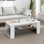 Marcel Engineered Wood Coffee Table (White / Wenge)