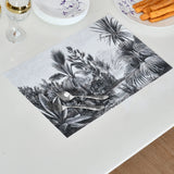 Nilkamal Nature Printed 45 X 30 Cm Pvc Table Placemat Set Of 4 Black - 01