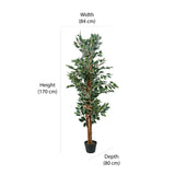 Artificial Ficus Tree With Pot (Green)