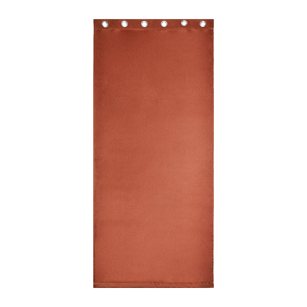 Visto Solid Blackout 7 Ft Polyester Door Curtains Set of 2 (Rust)