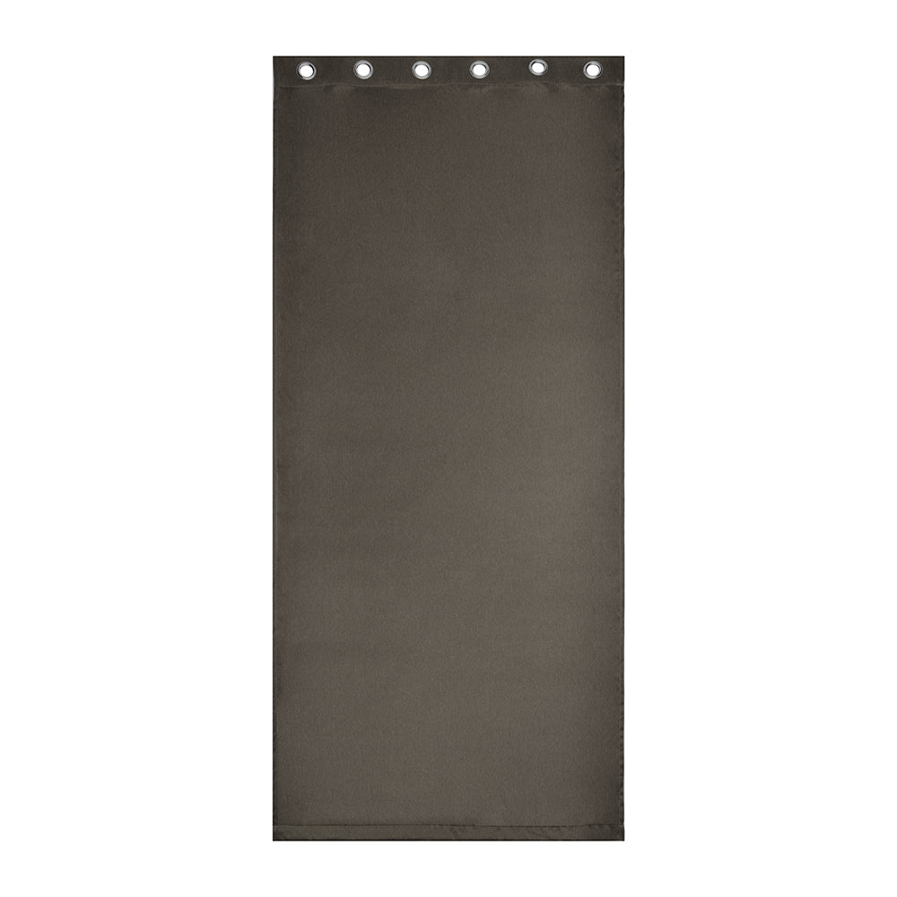 Visto Solid Blackout 9 Ft Polyester Long Door Curtains Set of 2 (Brown)