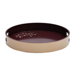 MDF Wooden Round Tray (Brown & Beige)