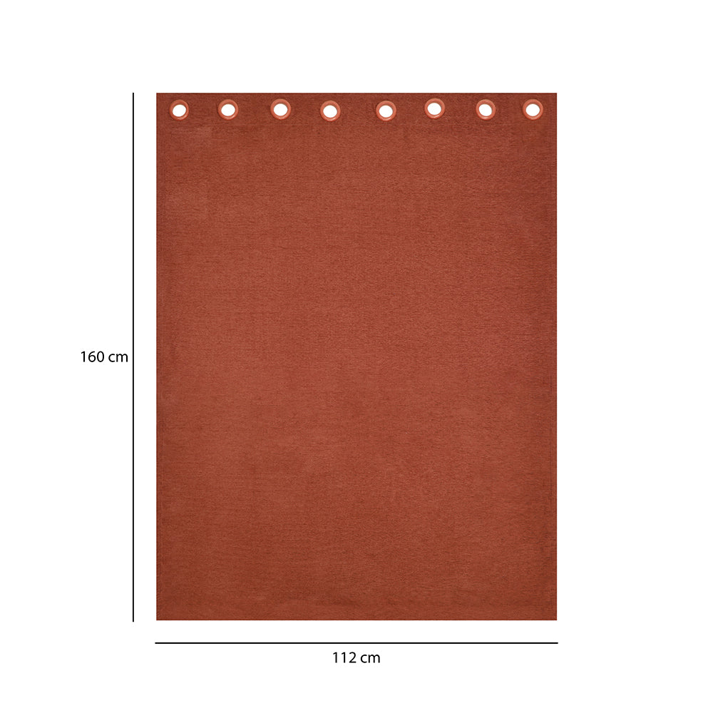 Grace Solids Opus 5 Ft Polyester Window Curtains Set Of 2 (Rust)