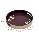 MDF Wooden Round Tray (Brown & Beige)