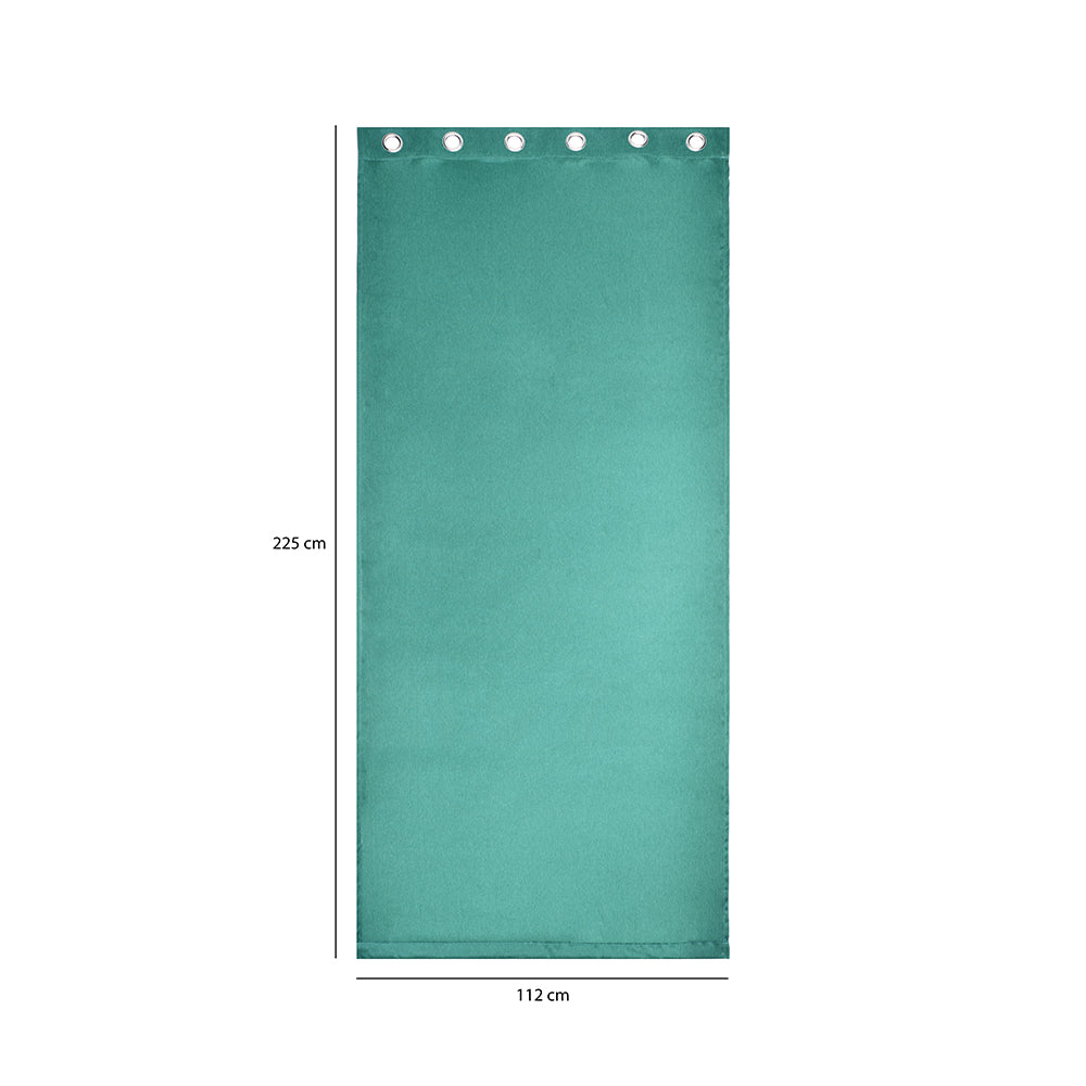 Visto Solid Blackout 7 Ft Polyester Door Curtains Set of 2 (Seagreen)