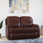 Wilson 2 Seater Sofa with Manual Recliner (Caramel)