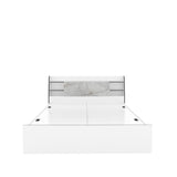 Marbito King Bed With Headboard & Box Storage (White)