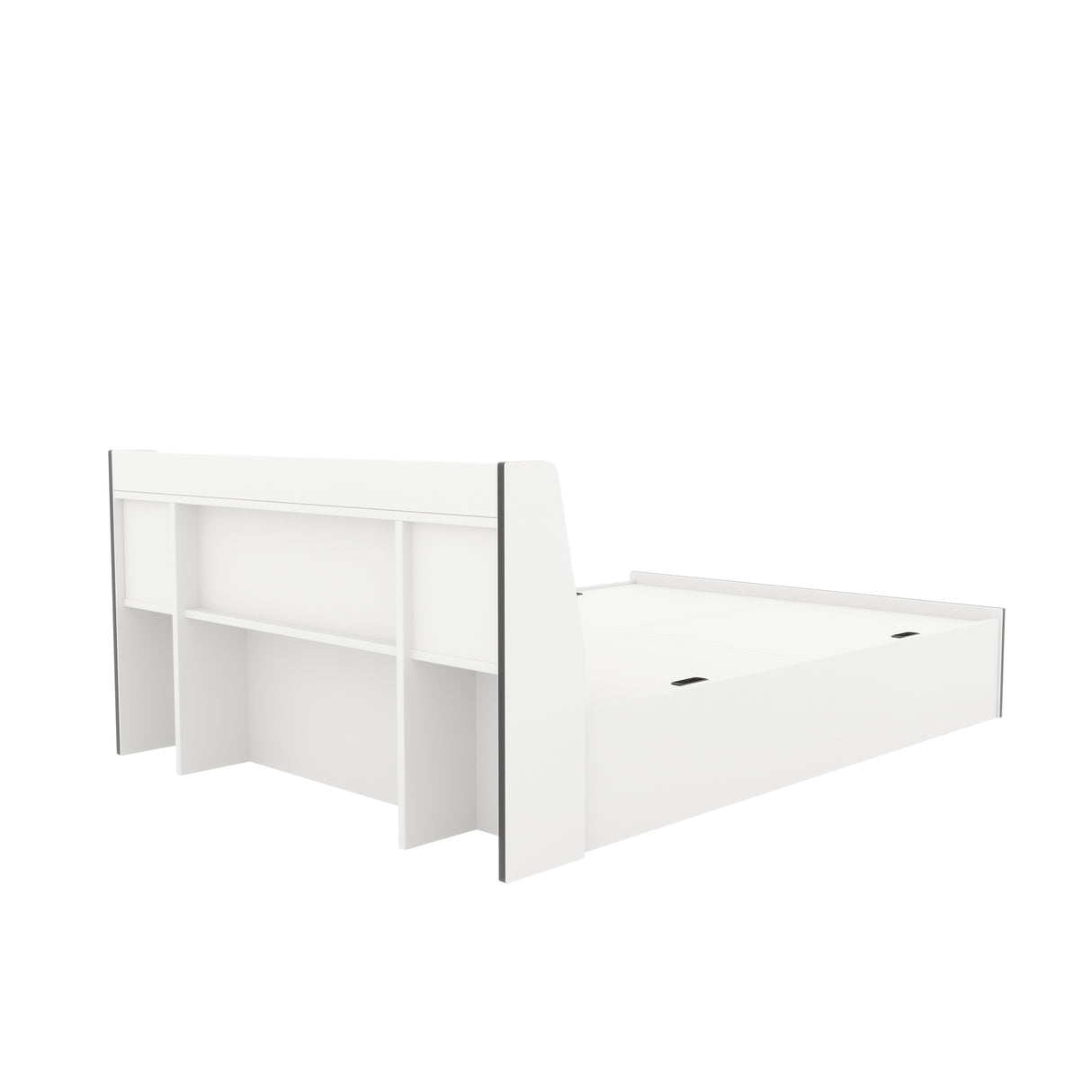 Marbito King Bed With Headboard & Box Storage (White)