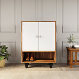 Astero Engineered Wood Shoe Cabinet (Walnut & White)