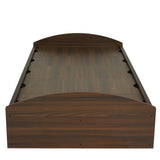 Addison Single Bed With Box Storage (Classic Walnut)