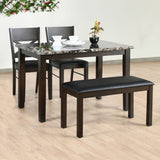 Nilkamal Adrian 4 Seater Dining Set With Bench (Dark Walnut)