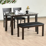 Adrian 4 Seater Dining Set With Bench (Dark Walnut)