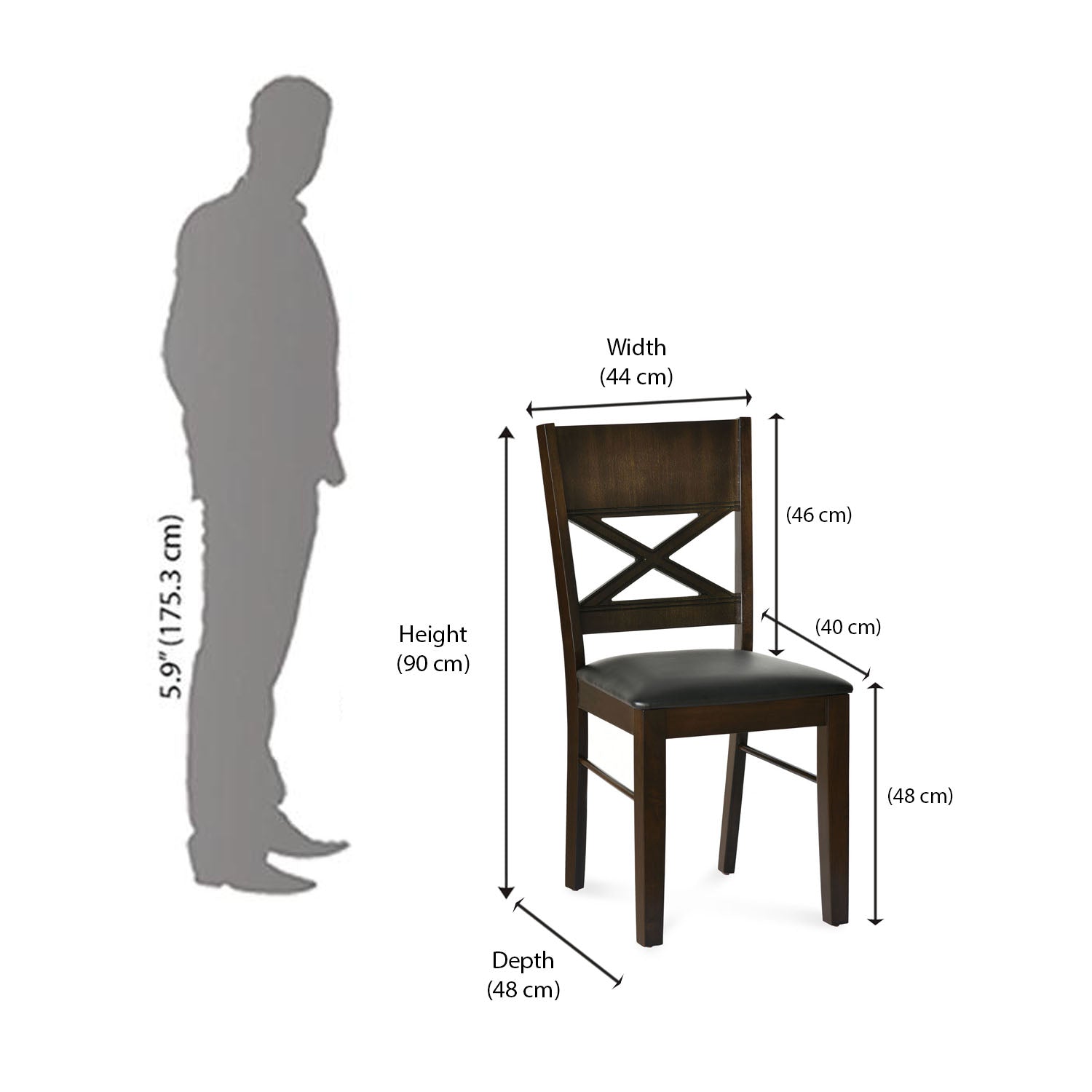 Adrian Dining Chair (Dark Walnut)