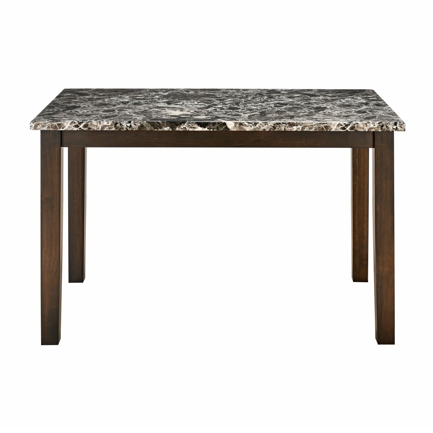 Adrian 4 Seater Marble Top Finish Dining Table (Dark Walnut)