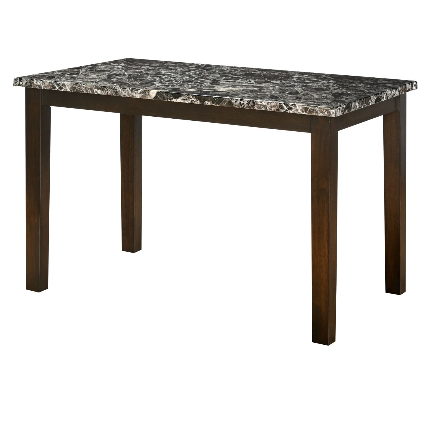 Adrian 4 Seater Marble Top Finish Dining Table (Dark Walnut)