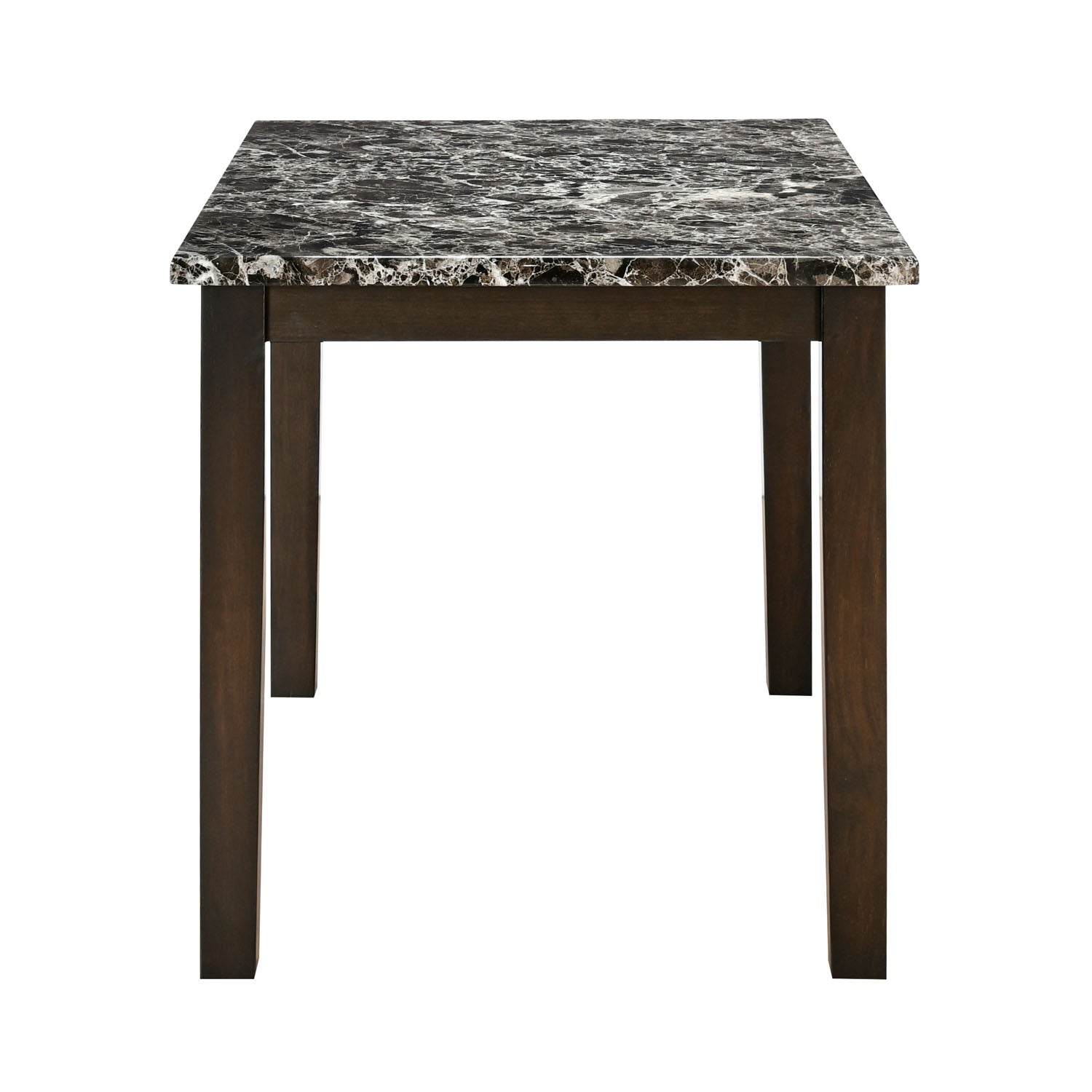 Adrian 4 Seater Marble Top Finish Dining Table (Dark Walnut)