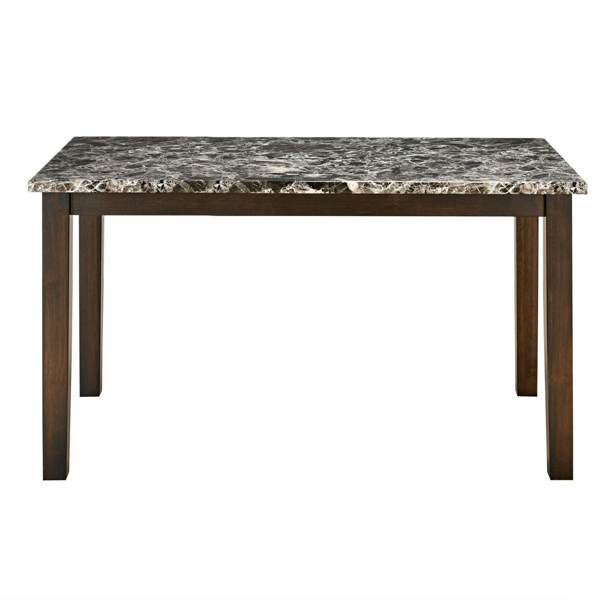 Adrian 6 Seater Marble Top Finish Dining Table (Dark Walnut)