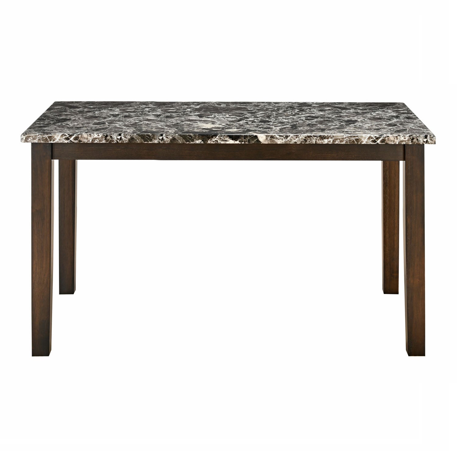 Adrian 6 Seater Marble Top Finish Dining Table (Dark Walnut)